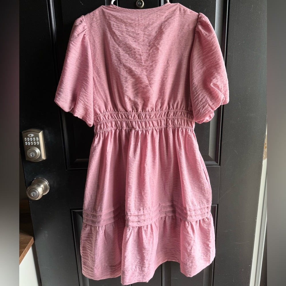 Love Olive Co Pink Puff Sleeve Dress size Small - Picture 9 of 10